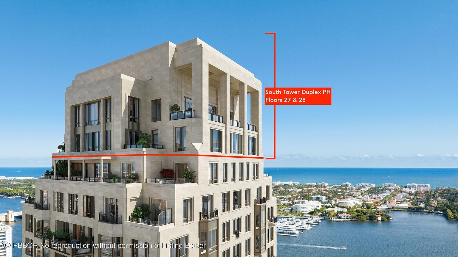 Duplex penthouse with covered terraces