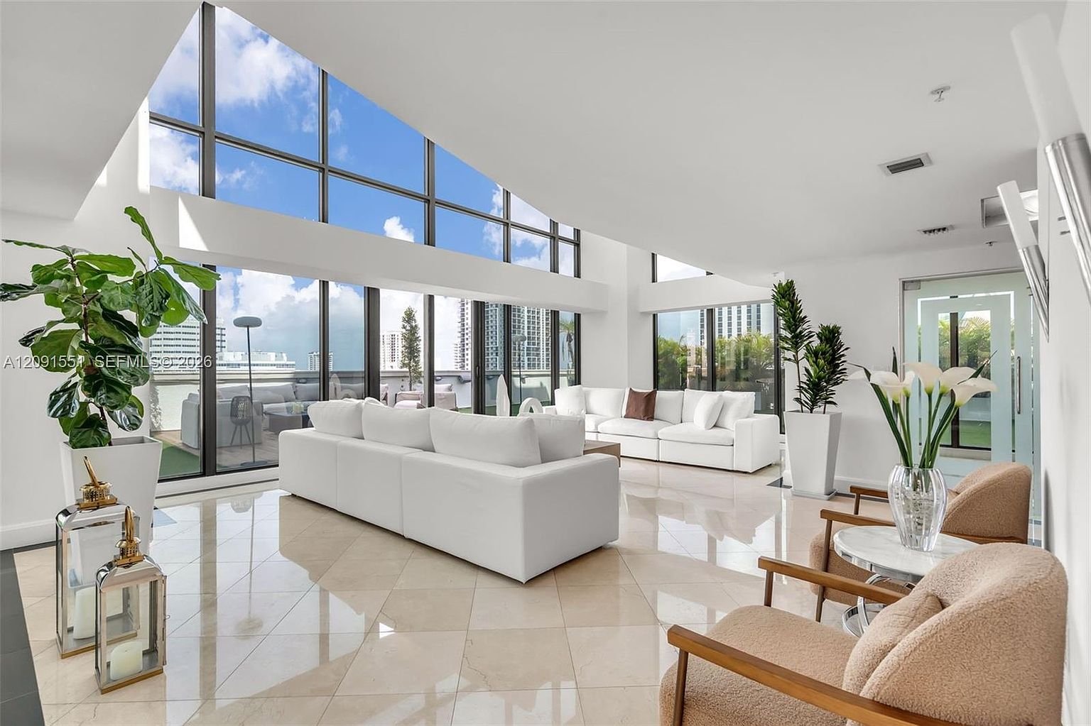 Two-story penthouse with 38-ft ceilings