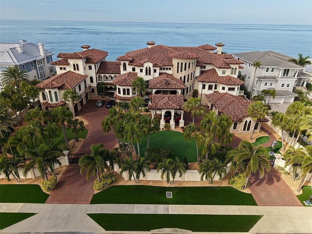 Gulf-front mansion with private bowling alley